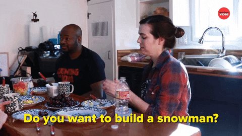 Do You Want To Build A Snowman Asian Lady GIF