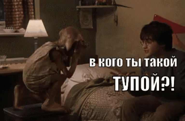 Dobby And Harry Potter Talking GIF