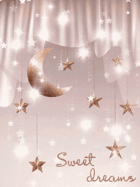 Dobranoc Hanging Stars And Moon GIF