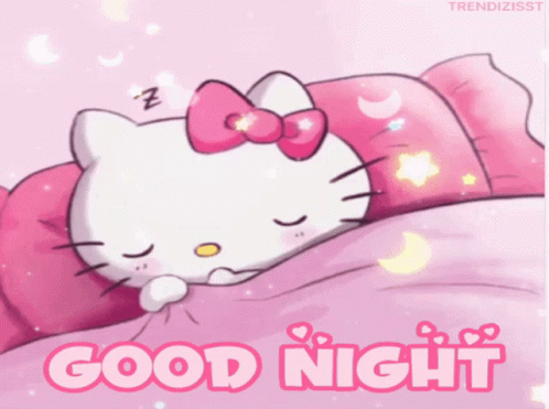 Dobranoc Sleepy Hello Kitty GIF