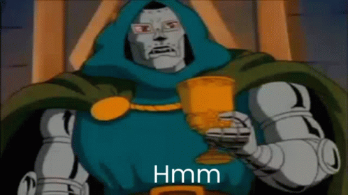 Doctor Doom From The X-Men Is Holding A Goblet Of Wine . GIF