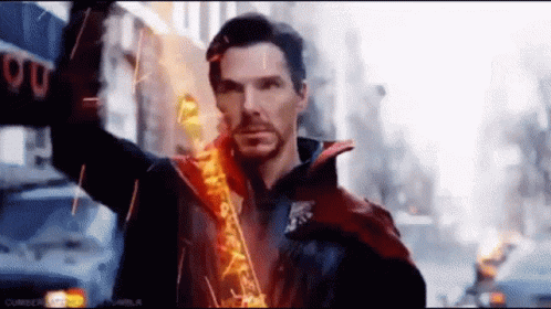 Doctor Strange Holding Sword With Fire