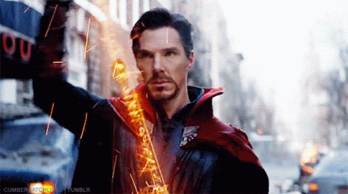Doctor Strange Holding Sword With Sparks GIF
