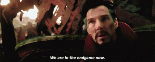 Doctor Strange Says " We Are In The Endgame Now " In A Movie Scene GIF