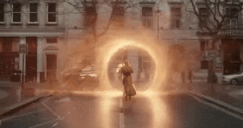 Doctor Strange Teleporting Thru Portal GIF