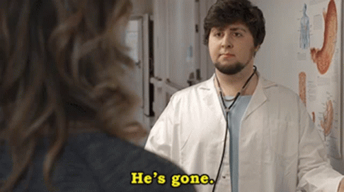 Doctor With Stethoscope Says He's Gone GIF