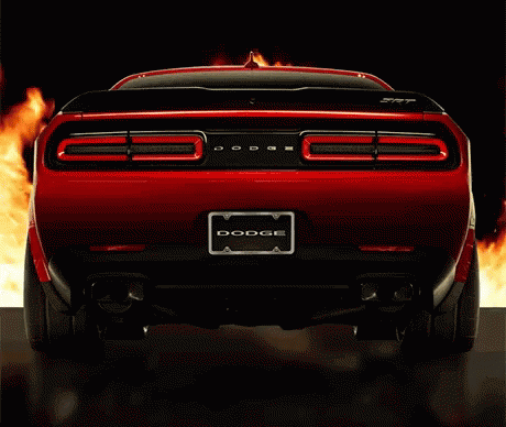Red Dodge On Fire GIF