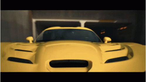 Yellow Dodge Racing GIF