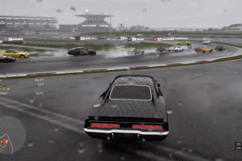 Vintage Dodge Race Collision GIF
