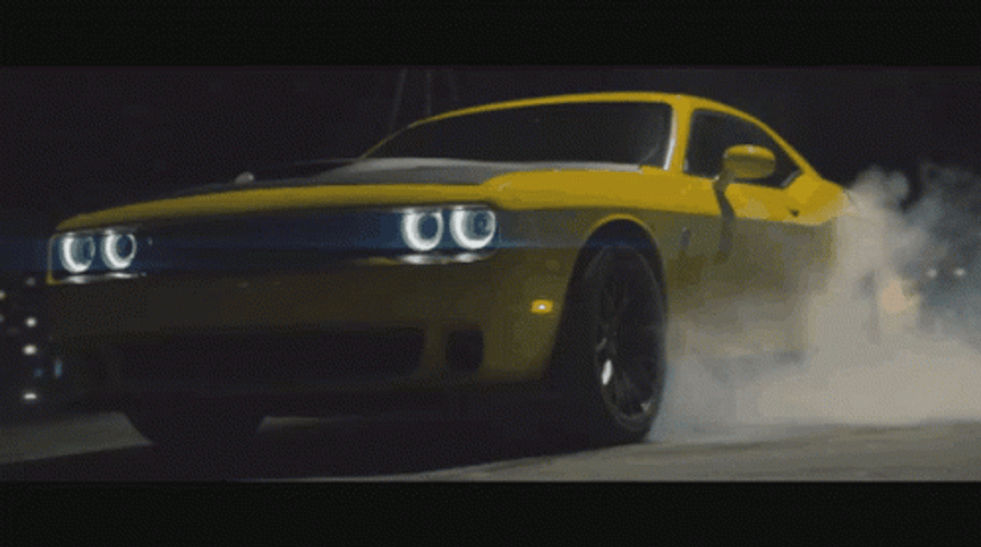  Dodge Challenger SRT Hellcat Yellow GIF