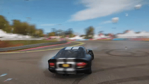 Dodge Viper Driving on Track with License Plate JC