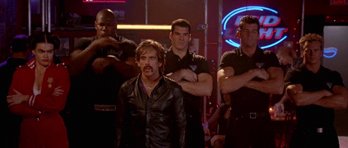 Dodgeball Purple Cobras Pose GIF