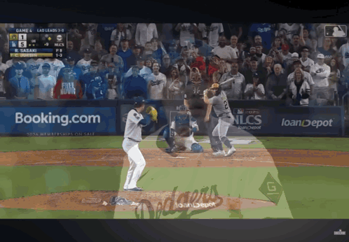 Dodgers Baseball Game on Screen