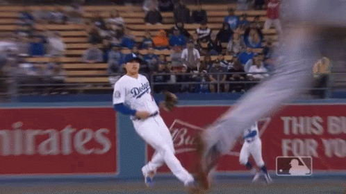 Dodgers Baseball Player Catching Ball GIF