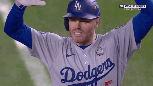 Dodgers Baseball Player Celebrates Lead