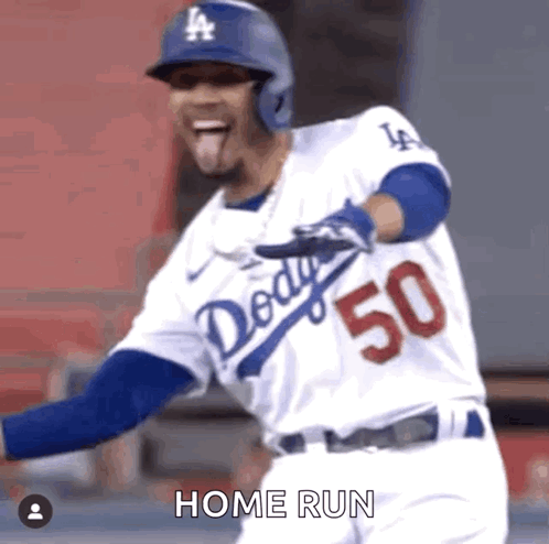 Dodgers Baseball Player Celebrating Home Run