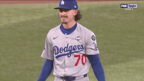 Dodgers Baseball Player Holding Glove
