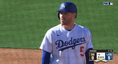 Dodgers Baseball Player In Number 5 Jersey GIF