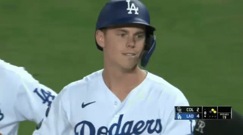 Dodgers Baseball Player Looking at Camera