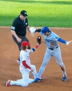 Dodgers Baseball Player Ready to Catch Ball