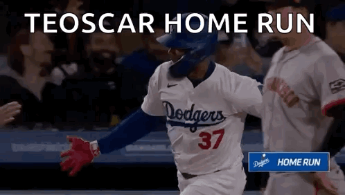 Dodgers Baseball Player Running Home