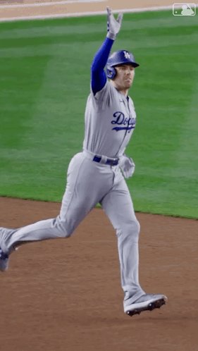 Dodgers Baseball Player Running To Home Plate
