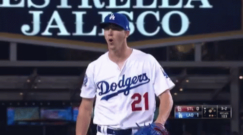 Dodgers Baseball Player Standing