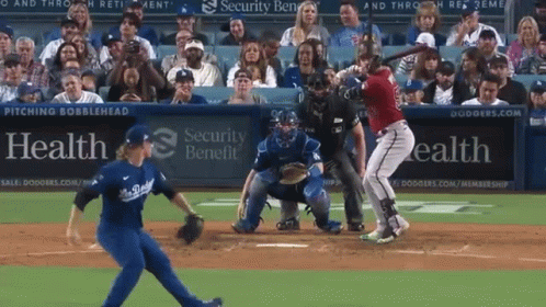 Dodgers Baseball Player Swinging GIF