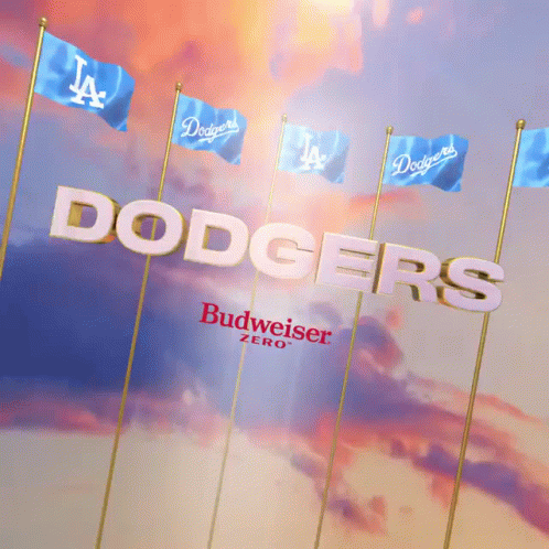 Dodgers Budweiser Zero Ad with Blue Flags