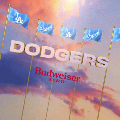 Dodgers Budweiser Zero Ad with Blue Flags