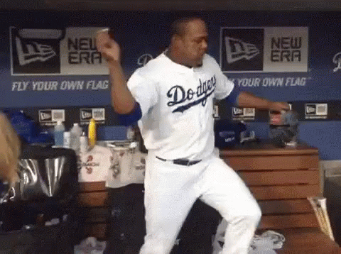 Dodgers Player Dancing in Dugout