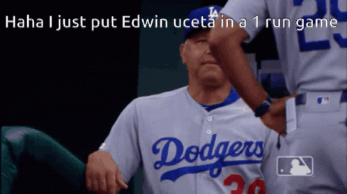 Dodgers Player Hugged by Teammate