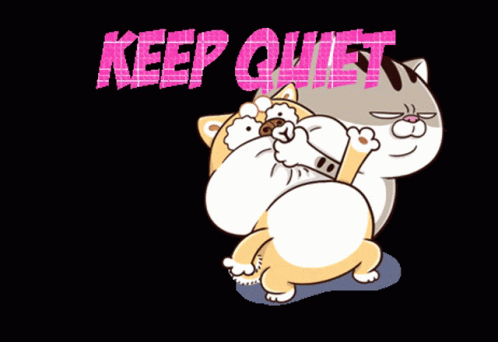 Dog And Cat Saying Keep Quiet GIF