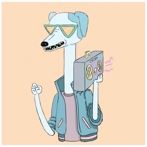 Cool Dog Head Dancing GIF