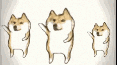 Three Doge Dog Dancing GIF