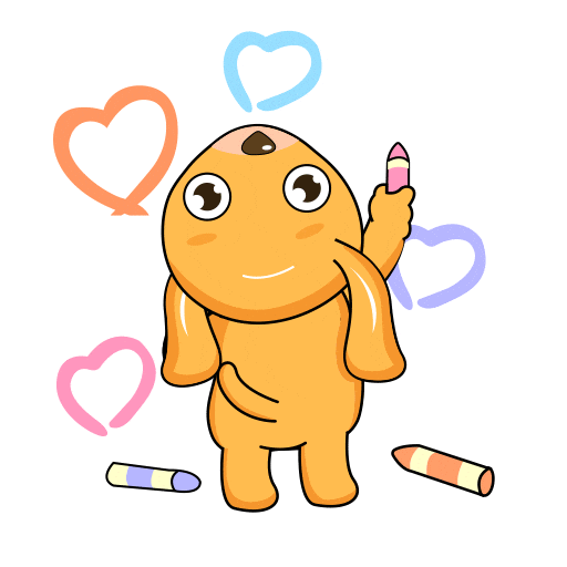 Dog Drawing Hearts With Crayons Love GIF