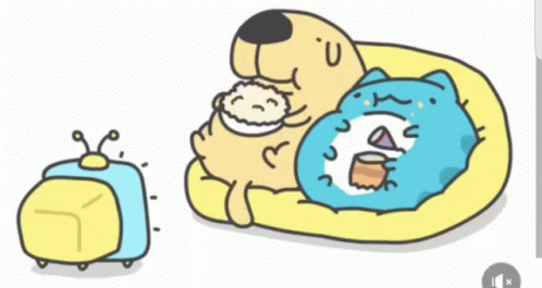 Dog Holding Baby and Cat Lying on Bed