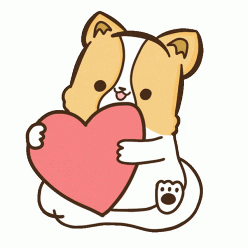 Dog Holding Big Heart Love GIF