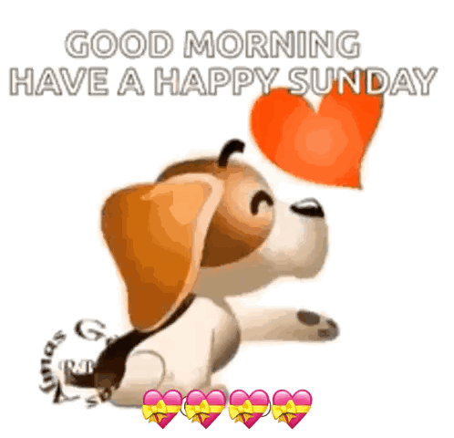 Dog Holding Heart Saying Good Morning