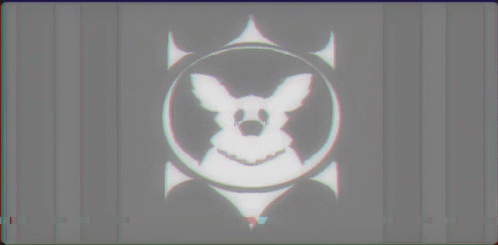 Dog in Circle With Smiley Face