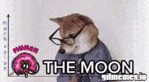 Dog in Glasses and Sweater with the Moon
