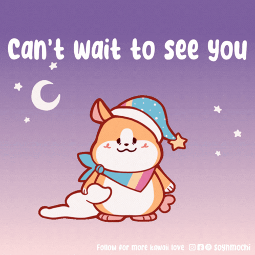 Dog in Sleep Cap Can't Wait to See You