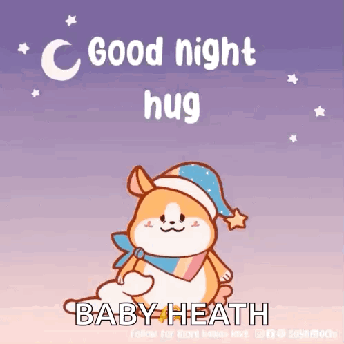 Dog In Sleep Hat And Scarf Saying Good Night GIF