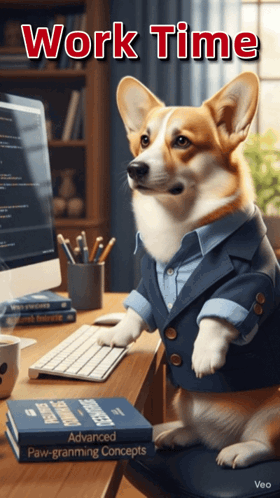 Dog in Suit Sitting at Desk