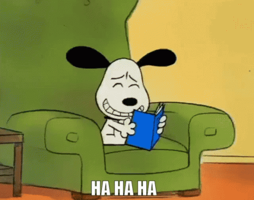 Dog Laughing While Reading GIF