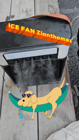 Dog Laying in Hammock Ice Fan Zlanthomez