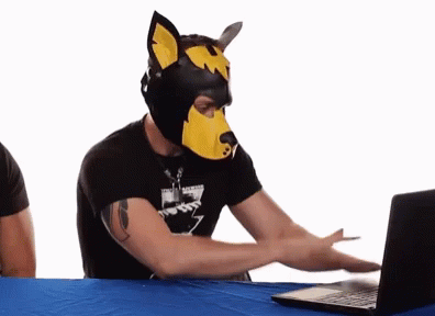 Dog Man Puppy Play Mask GIF