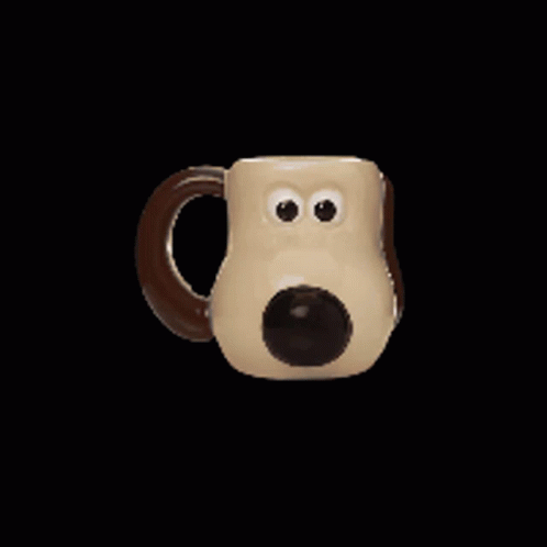 Dog Mug with Brown Handle