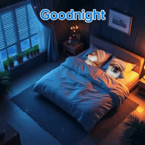 Dog on Pillow Goodnight