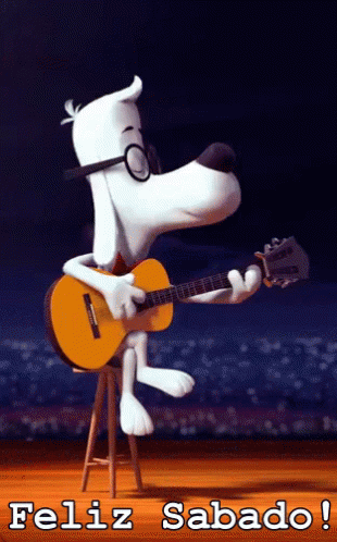 Dog Playing Guitar Feliz Sabado